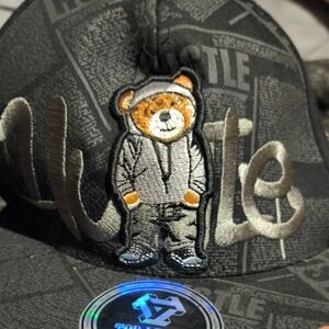 Stylish Kids Cap with Bear Design - Black and Gray